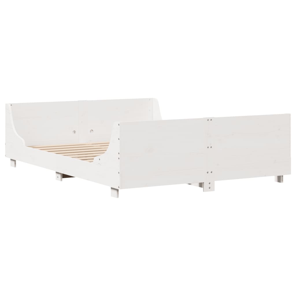 Bedframe zonder matras massief grenenhout wit 160x200 cm is nu te koop bij PeponiXL, paradijselijk wonen!