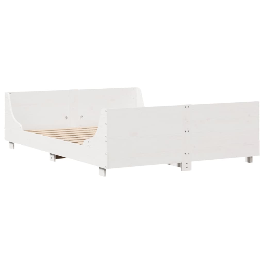 Bedframe zonder matras massief grenenhout wit 150x200 cm is nu te koop bij PeponiXL, paradijselijk wonen!
