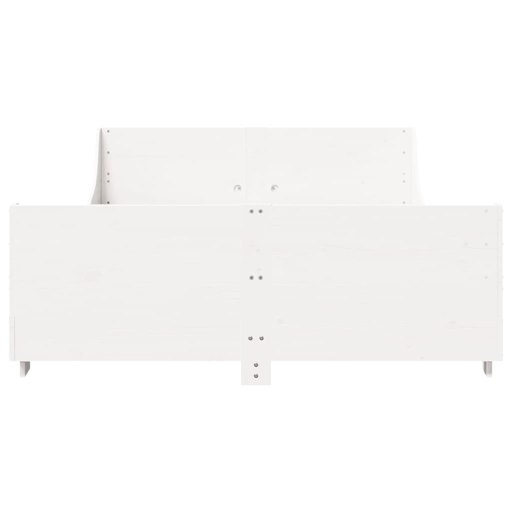 Bedframe zonder matras massief grenenhout wit 150x200 cm is nu te koop bij PeponiXL, paradijselijk wonen!