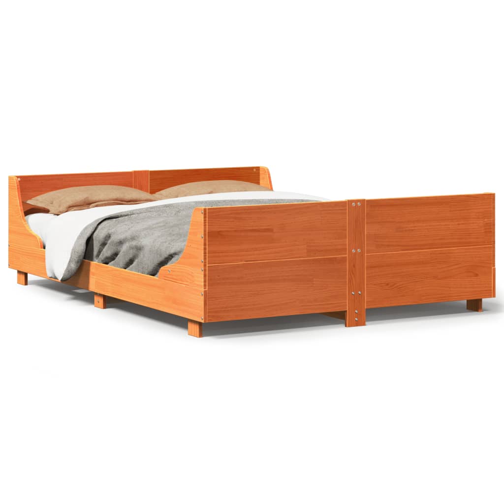 Bedframe zonder matras massief grenenhout wasbruin 150x200 cm is nu te koop bij PeponiXL, paradijselijk wonen!