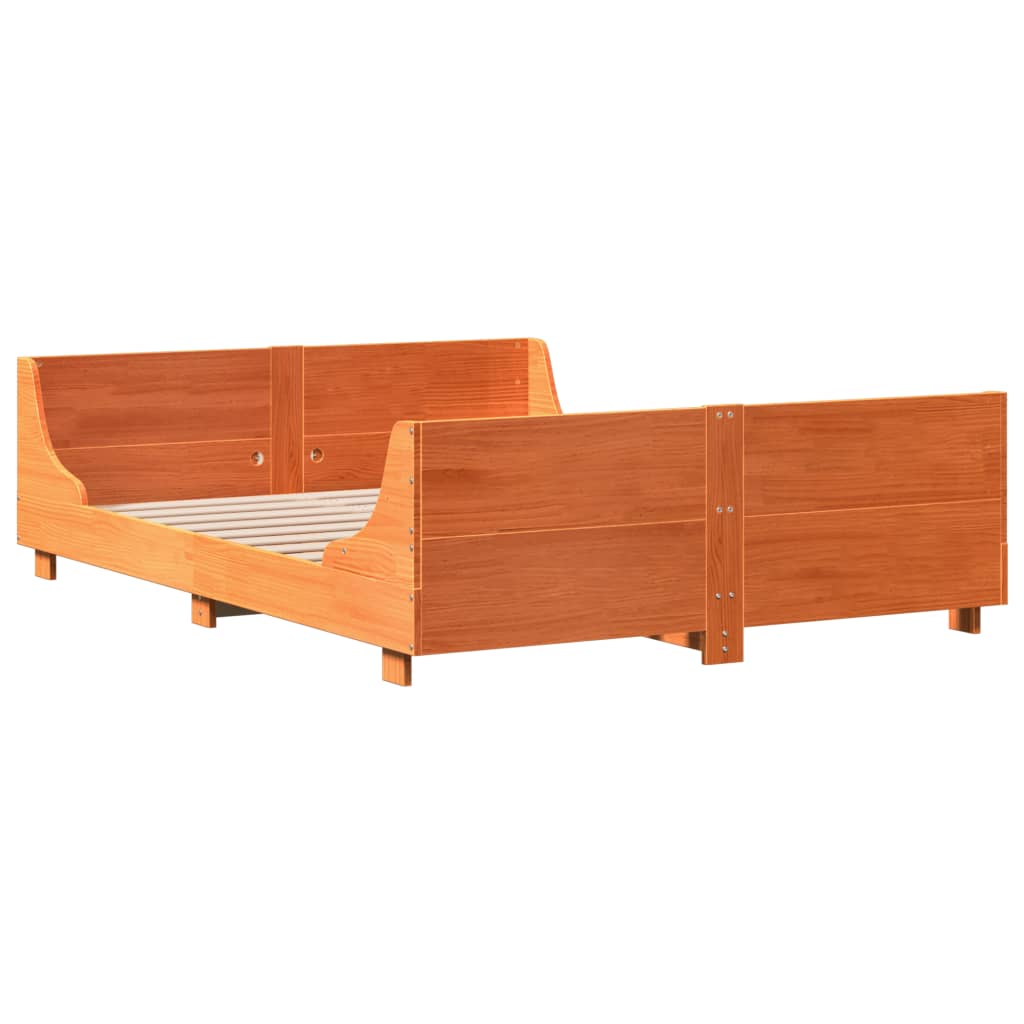 Bedframe zonder matras massief grenenhout wasbruin 150x200 cm is nu te koop bij PeponiXL, paradijselijk wonen!