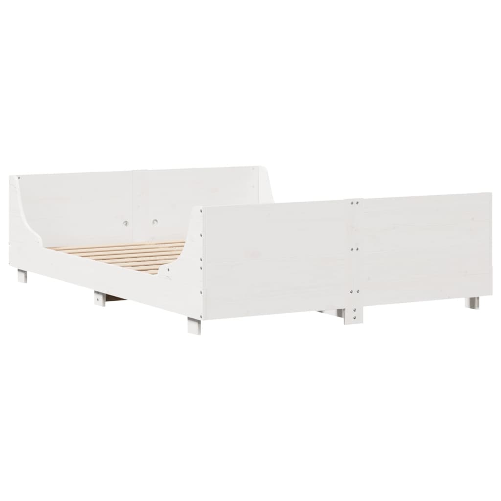 Bedframe zonder matras massief grenenhout wit 135x190 cm is nu te koop bij PeponiXL, paradijselijk wonen!