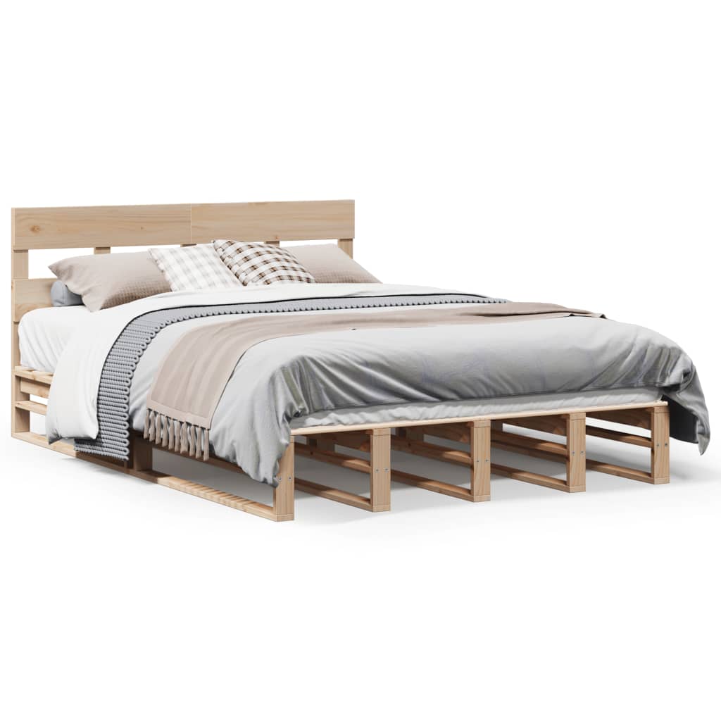 Bedframe zonder matras massief grenenhout 120x190 cm