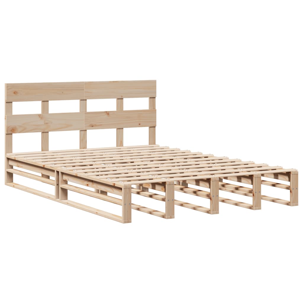 Bedframe zonder matras massief grenenhout 120x190 cm
