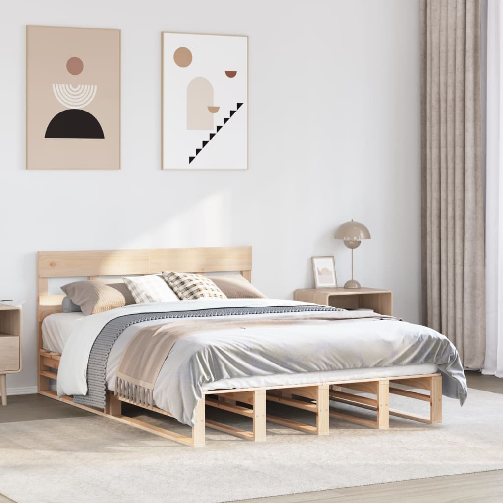 Bedframe zonder matras massief grenenhout 120x190 cm