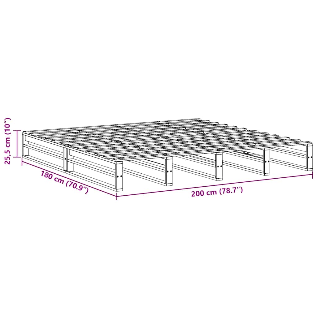 Bedframe zonder matras massief grenenhout 180x200 cm is nu te koop bij PeponiXL, paradijselijk wonen!