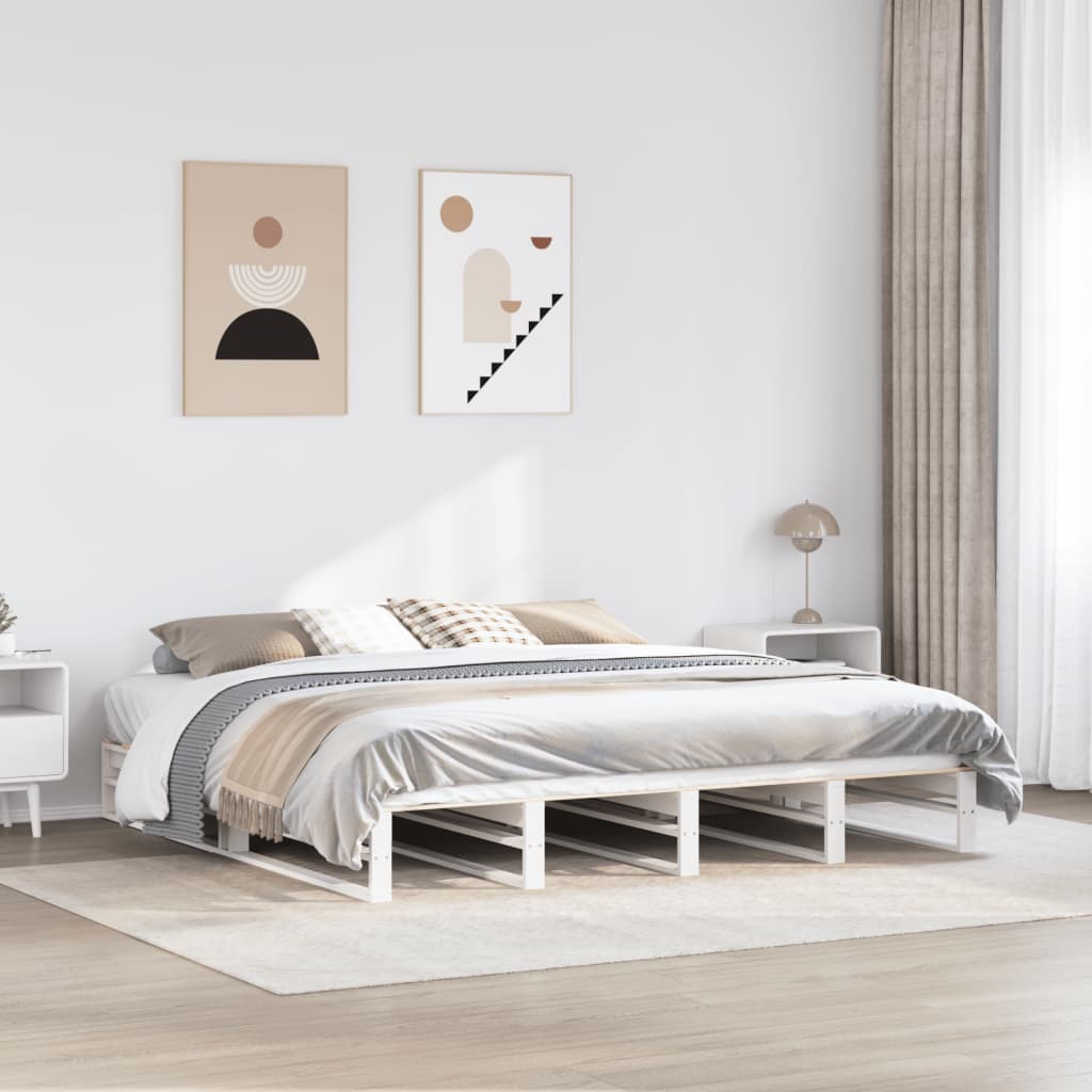 Bedframe zonder matras massief grenenhout wit 180x200 cm is nu te koop bij PeponiXL, paradijselijk wonen!
