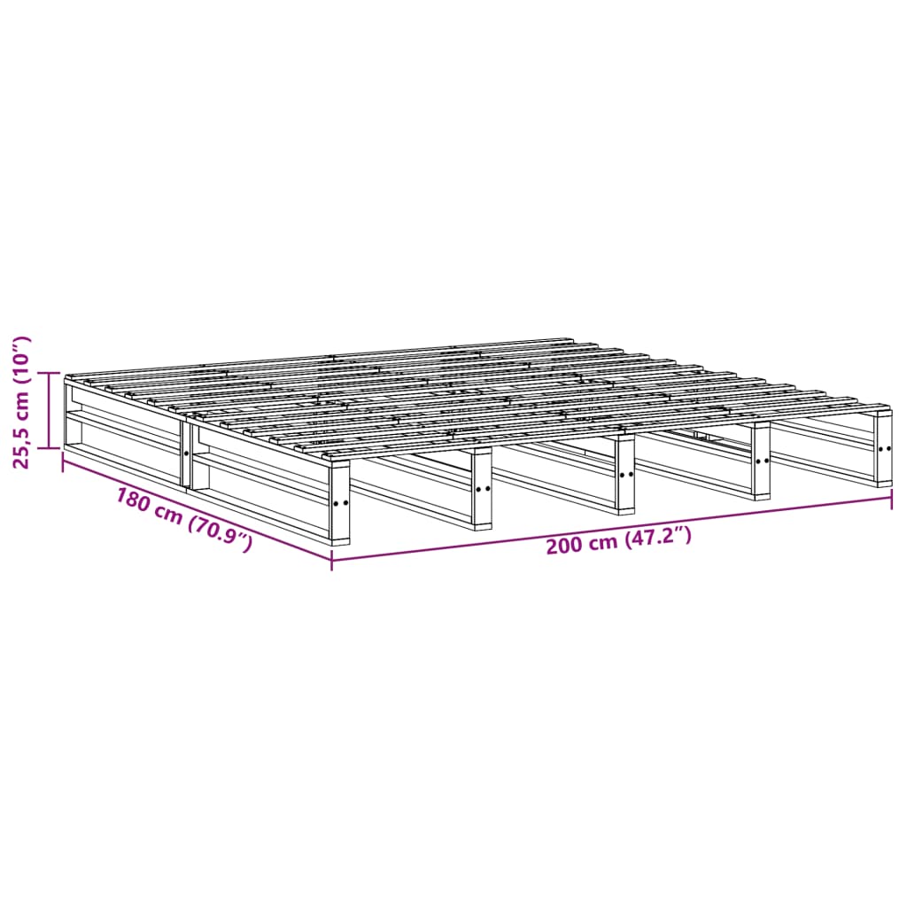 Bedframe zonder matras massief grenenhout wit 180x200 cm is nu te koop bij PeponiXL, paradijselijk wonen!