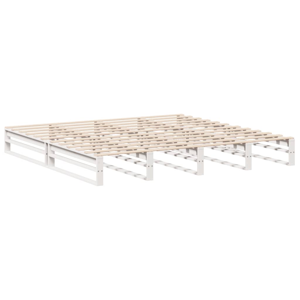 Bedframe zonder matras massief grenenhout wit 200x200 cm is nu te koop bij PeponiXL, paradijselijk wonen!