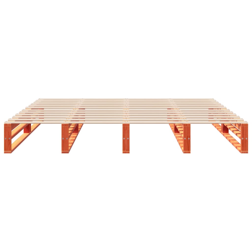 Bedframe zonder matras massief grenenhout wasbruin 200x200 cm is nu te koop bij PeponiXL, paradijselijk wonen!