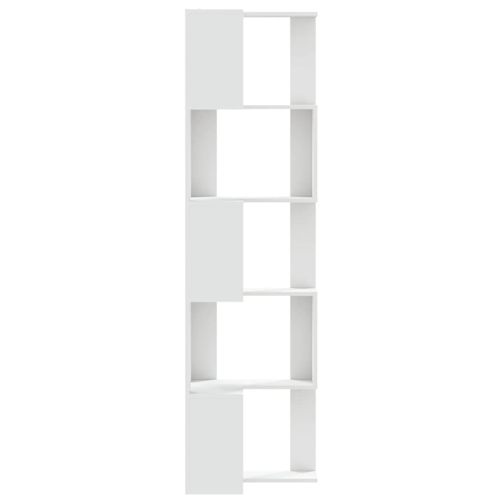 Boekenkast 5-laags hoek 50x50x179 cm bewerkt hout wit is nu te koop bij PeponiXL, paradijselijk wonen!