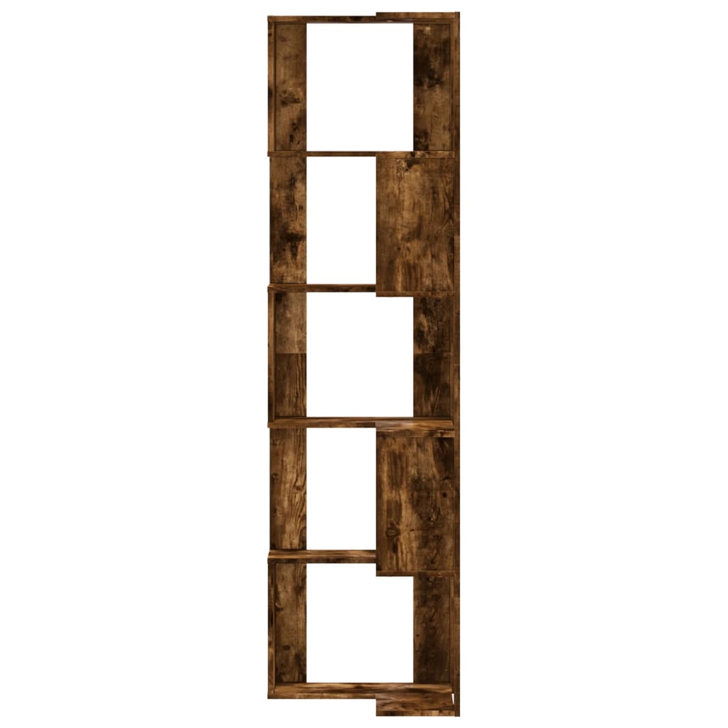 Boekenkast 5-laags hoek 50x50x179 cm bewerkt hout gerookt eiken is nu te koop bij PeponiXL, paradijselijk wonen!