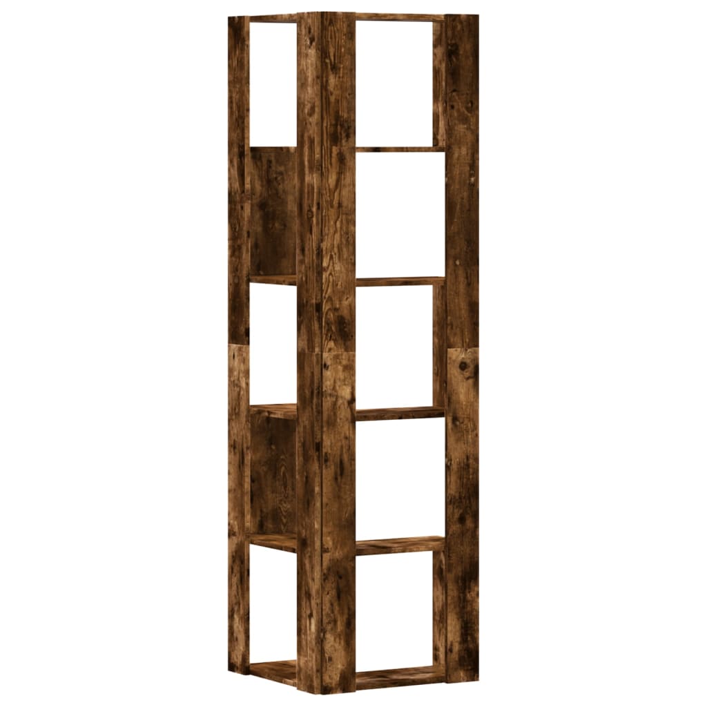 Boekenkast 5-laags hoek 50x50x179 cm bewerkt hout gerookt eiken is nu te koop bij PeponiXL, paradijselijk wonen!