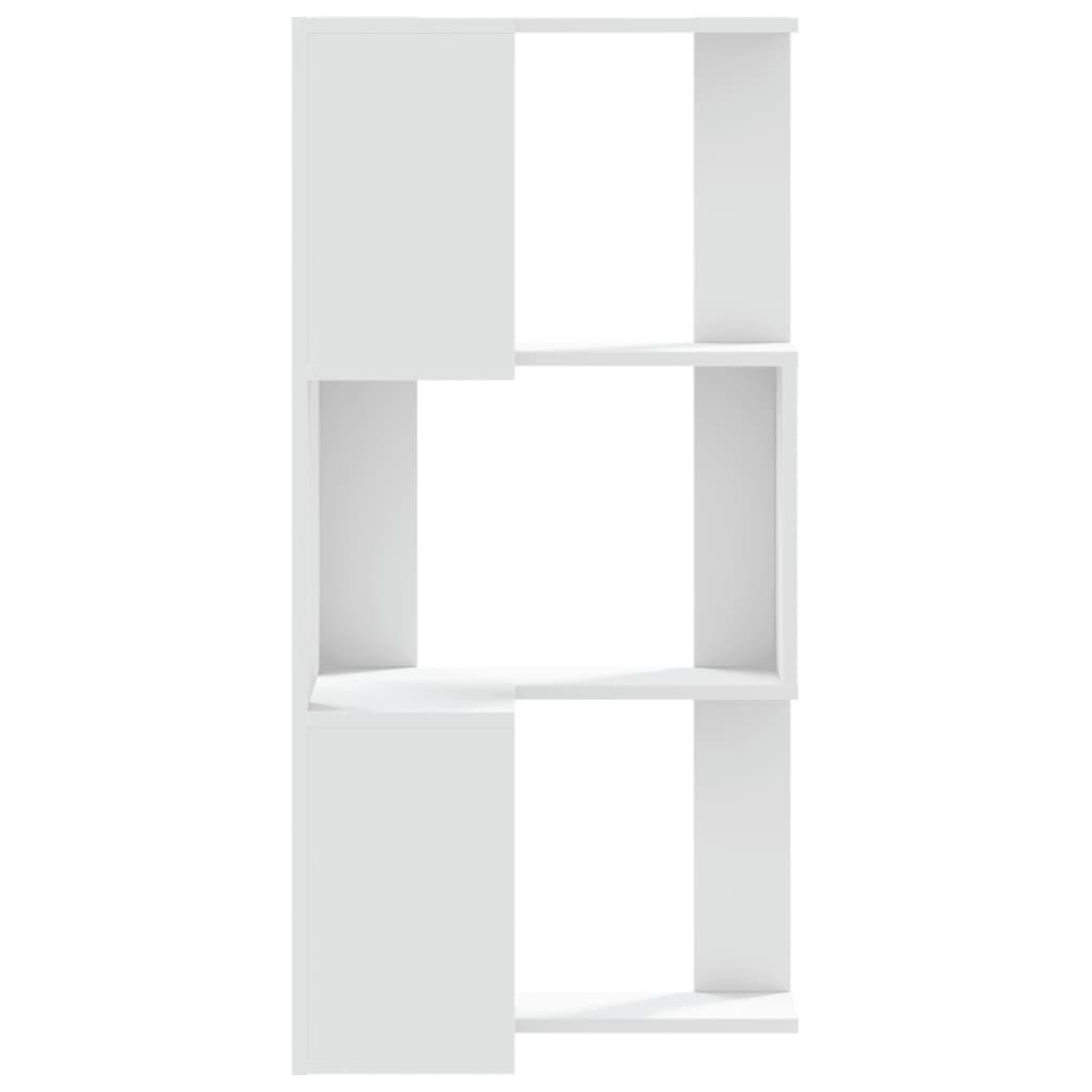 Boekenkast 3-laags hoek 50x50x102 cm bewerkt hout wit is nu te koop bij PeponiXL, paradijselijk wonen!