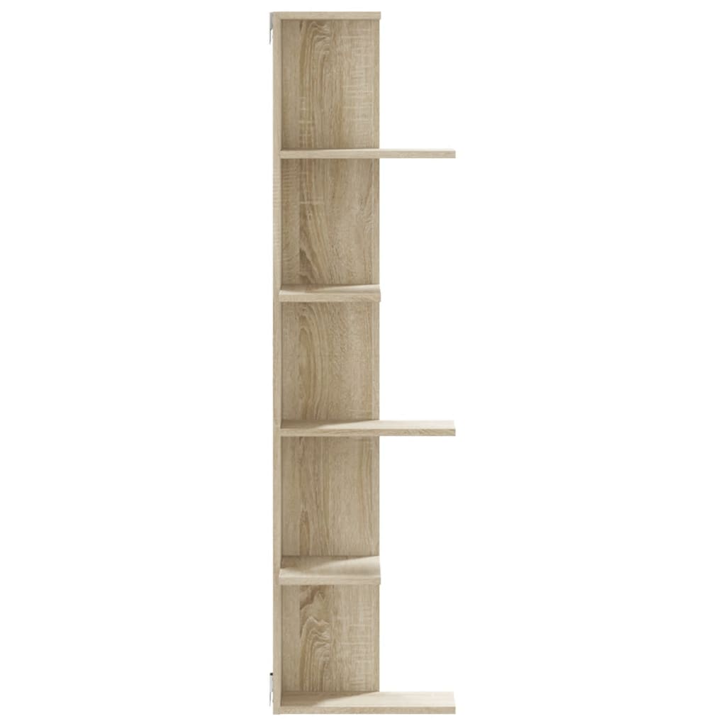 Hoekwandschap 36,5x36,5x140 cm bewerkt hout sonoma eikenkleurig is nu te koop bij PeponiXL, paradijselijk wonen!