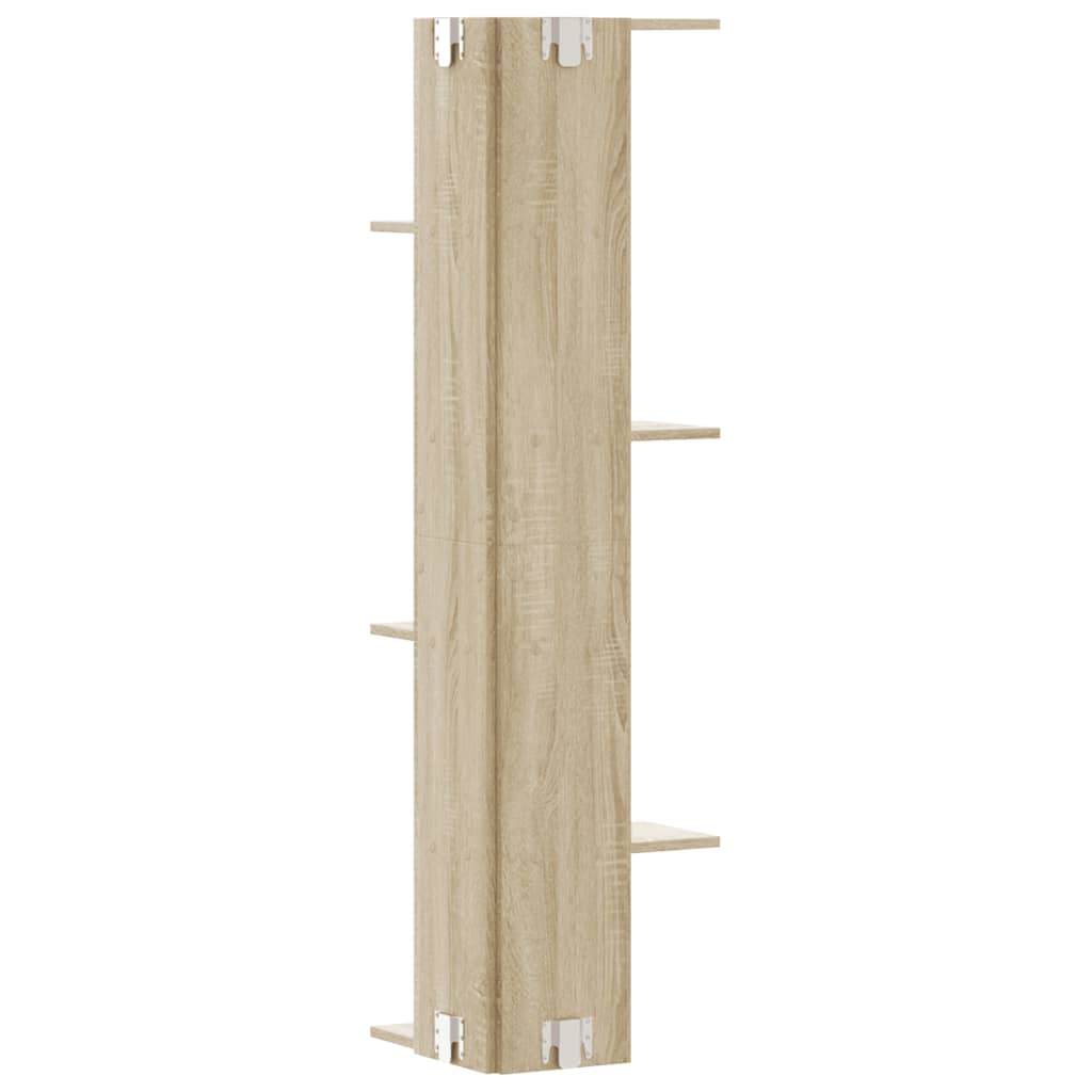 Hoekwandschap 36,5x36,5x140 cm bewerkt hout sonoma eikenkleurig is nu te koop bij PeponiXL, paradijselijk wonen!