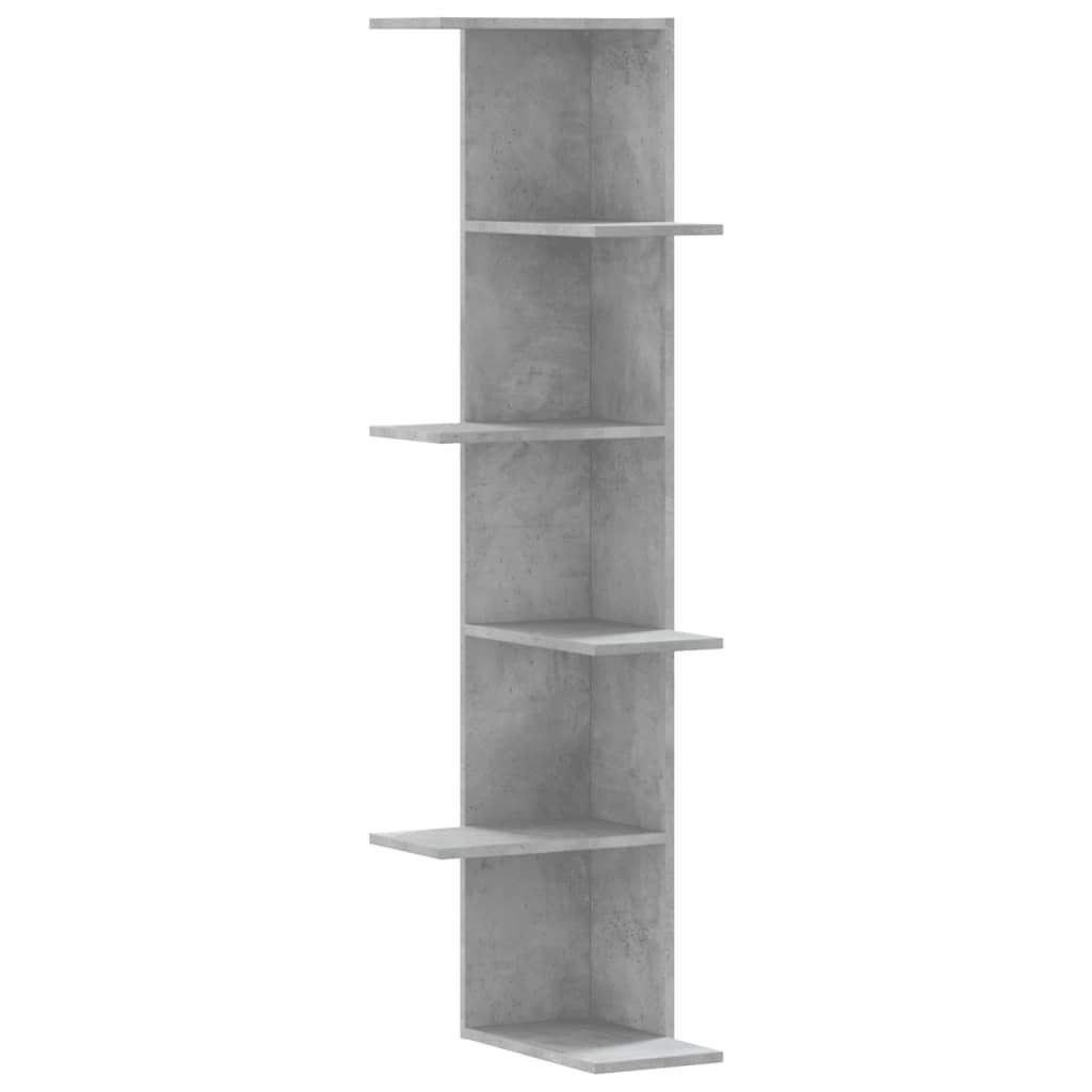 Hoekwandschap 36,5x36,5x140 cm bewerkt hout betongrijs is nu te koop bij PeponiXL, paradijselijk wonen!