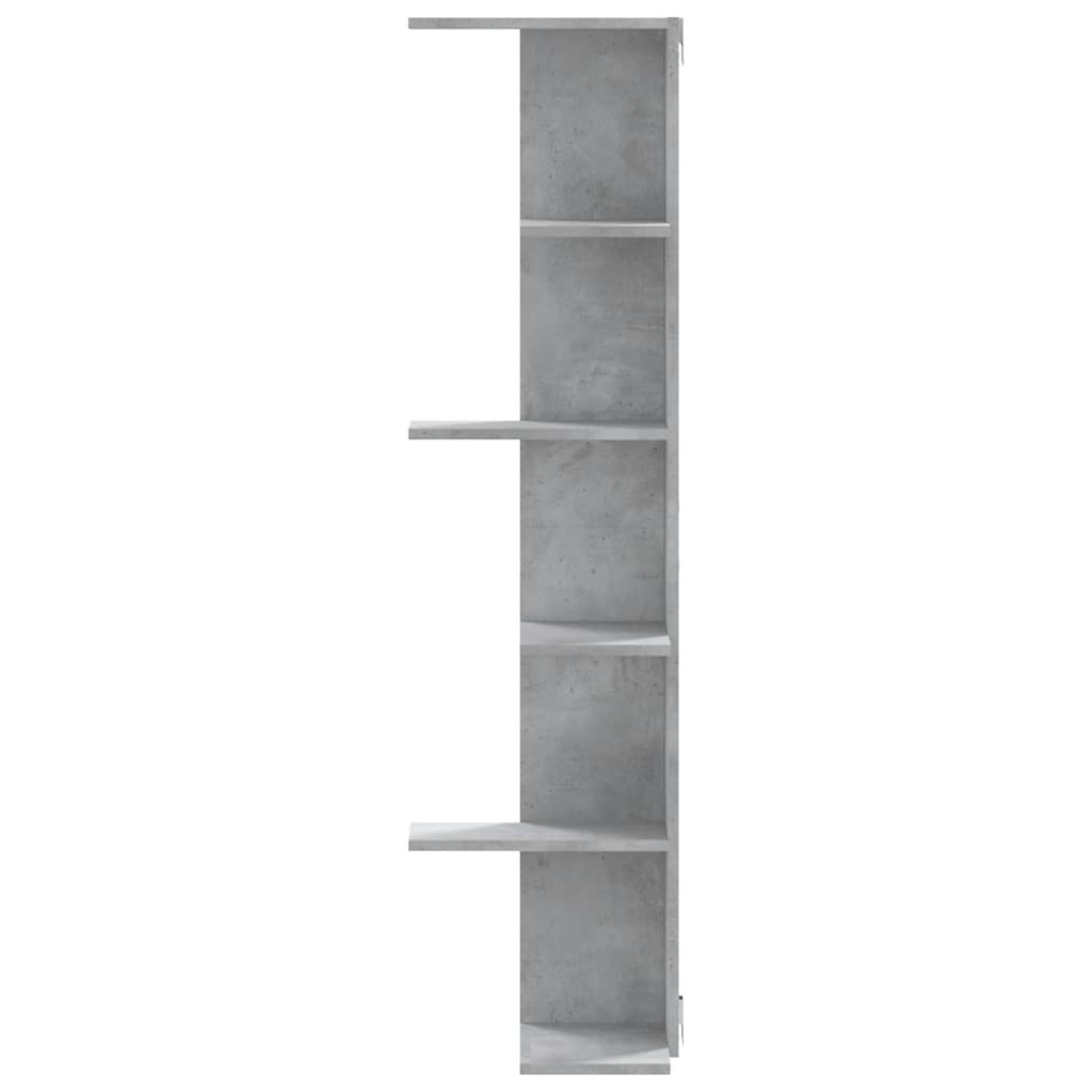 Hoekwandschap 36,5x36,5x140 cm bewerkt hout betongrijs is nu te koop bij PeponiXL, paradijselijk wonen!