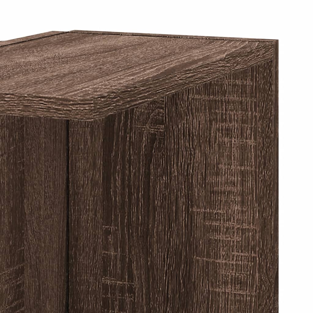 Hoekwandschap 36,5x36,5x140 cm bewerkt hout bruin eikenkleurig is nu te koop bij PeponiXL, paradijselijk wonen!