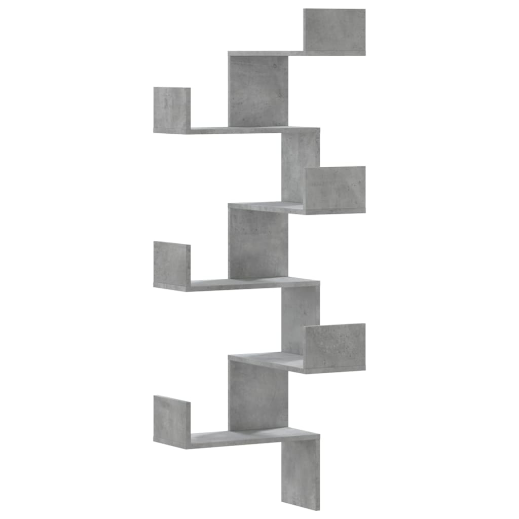 Hoekwandschap 45x45x147 cm bewerkt hout betongrijs is nu te koop bij PeponiXL, paradijselijk wonen!
