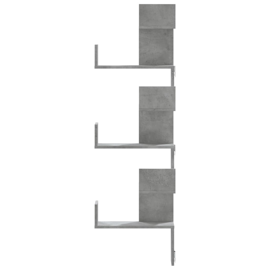 Hoekwandschap 45x45x147 cm bewerkt hout betongrijs is nu te koop bij PeponiXL, paradijselijk wonen!