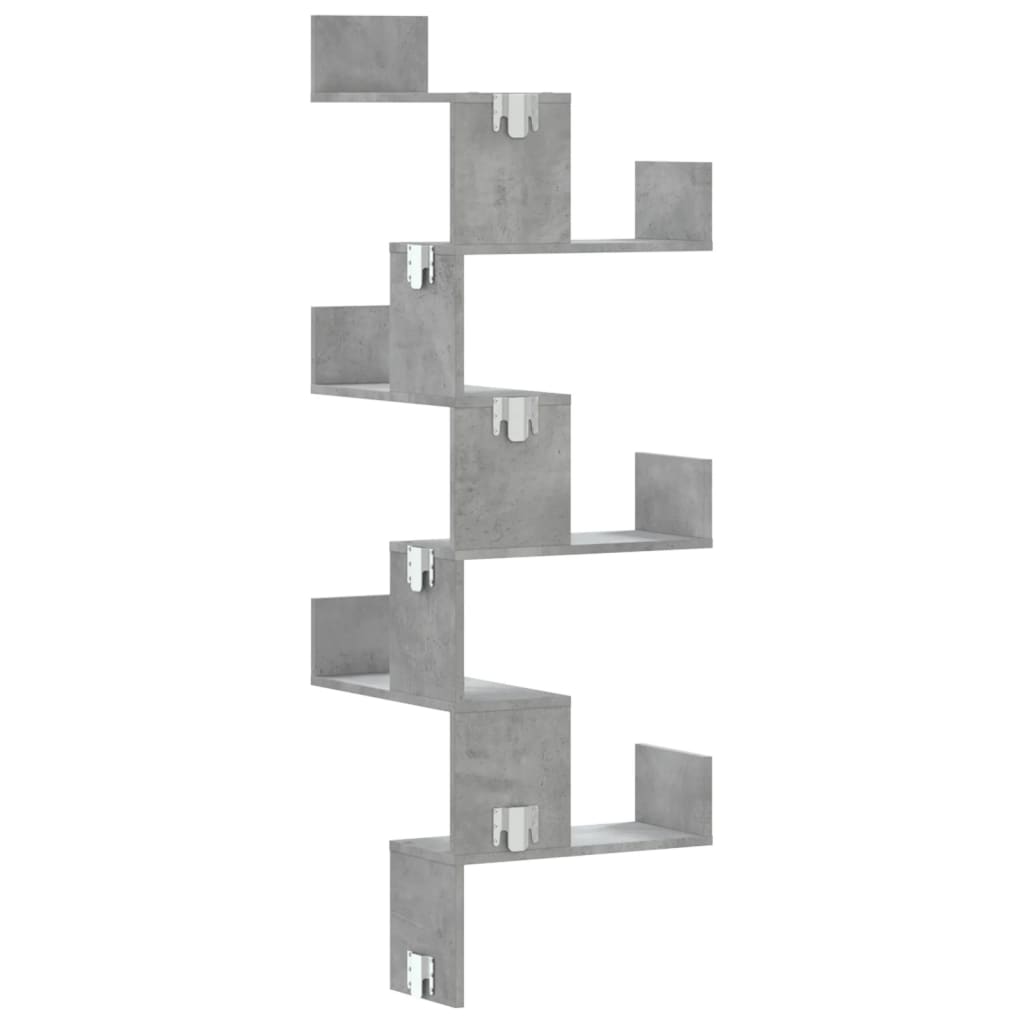 Hoekwandschap 45x45x147 cm bewerkt hout betongrijs is nu te koop bij PeponiXL, paradijselijk wonen!
