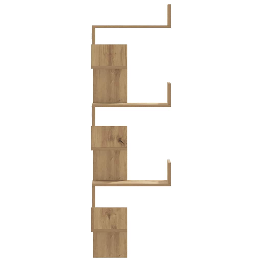Hoekwandschap 45x45x147 cm bewerkt hout artisanaal eikenkleurig is nu te koop bij PeponiXL, paradijselijk wonen!