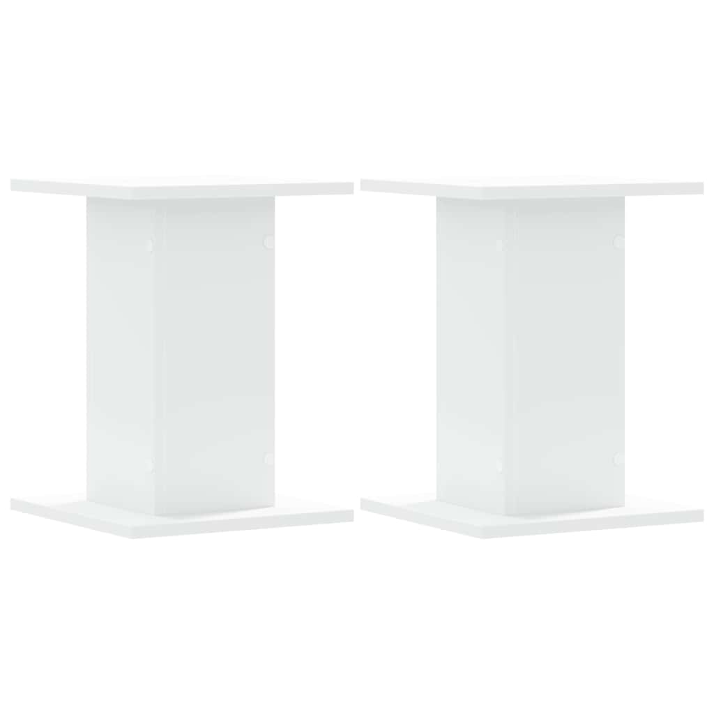 Speakerstandaards 2 st 30x30x40 cm bewerkt hout wit is nu te koop bij PeponiXL, paradijselijk wonen!