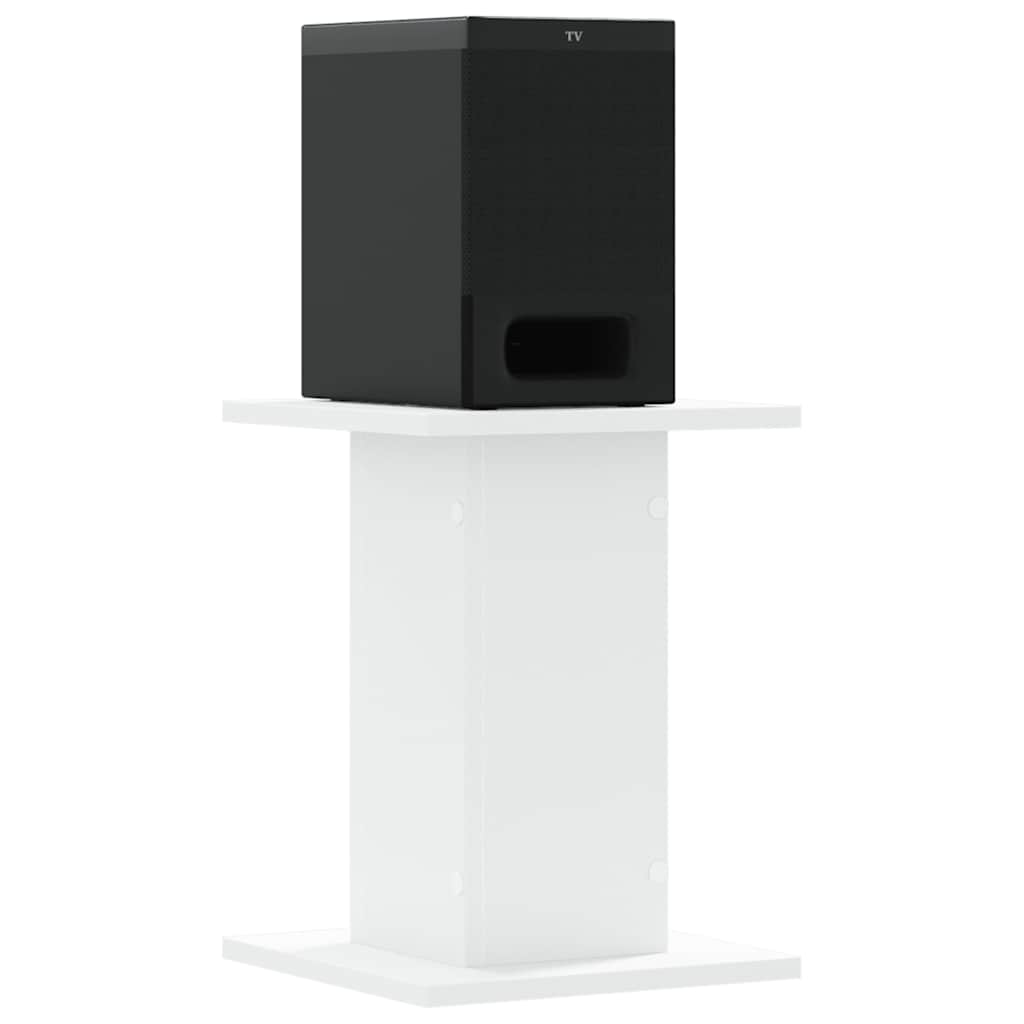 Speakerstandaards 2 st 30x30x40 cm bewerkt hout wit is nu te koop bij PeponiXL, paradijselijk wonen!