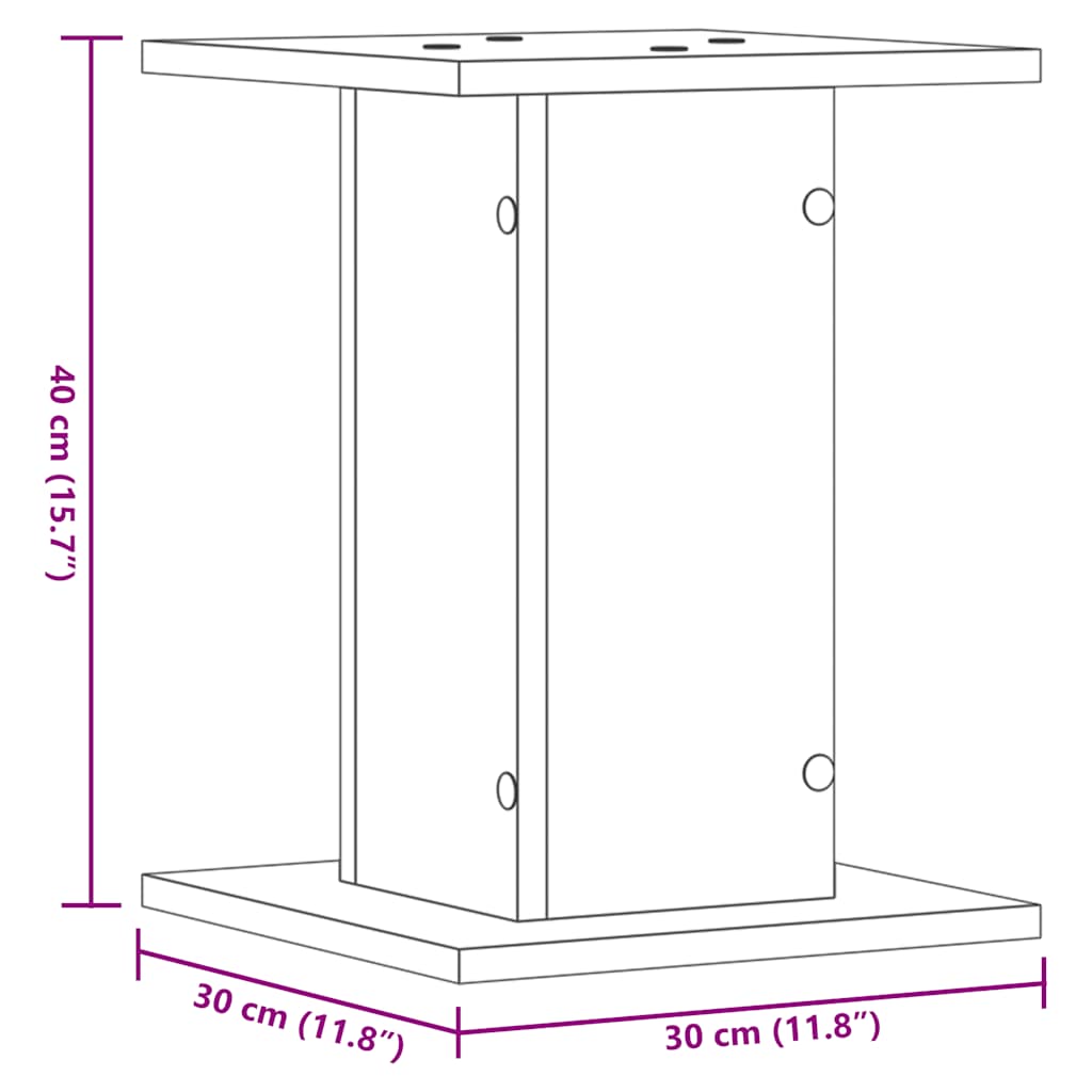Speakerstandaards 2 st 30x30x40 cm bewerkt hout wit is nu te koop bij PeponiXL, paradijselijk wonen!