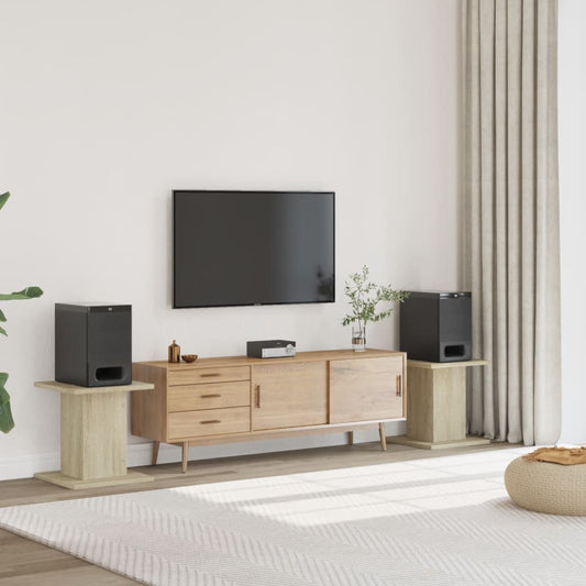 Speakerstandaards 2 st 30x30x40 cm bewerkt hout sonoma eiken is nu te koop bij PeponiXL, paradijselijk wonen!