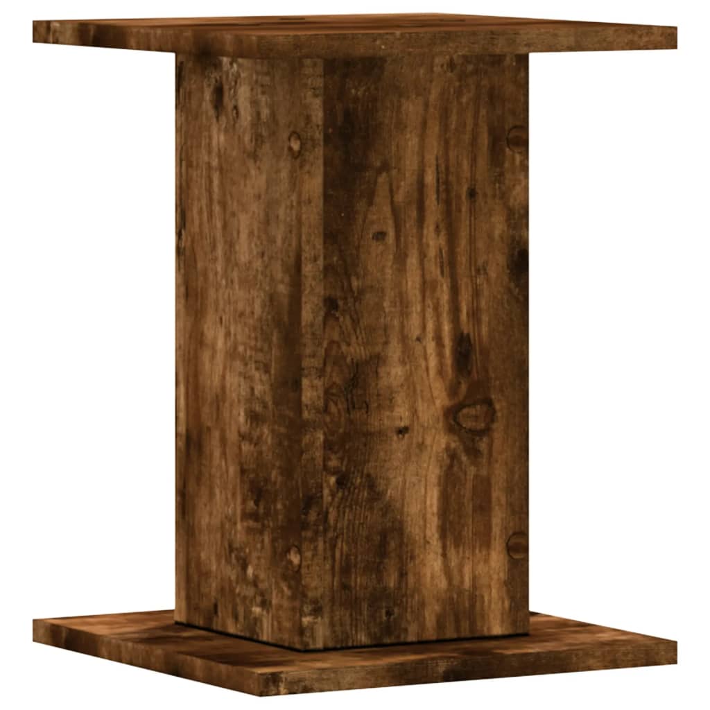 Speakerstandaards 2 st 30x30x40 cm bewerkt hout gerookt eiken is nu te koop bij PeponiXL, paradijselijk wonen!
