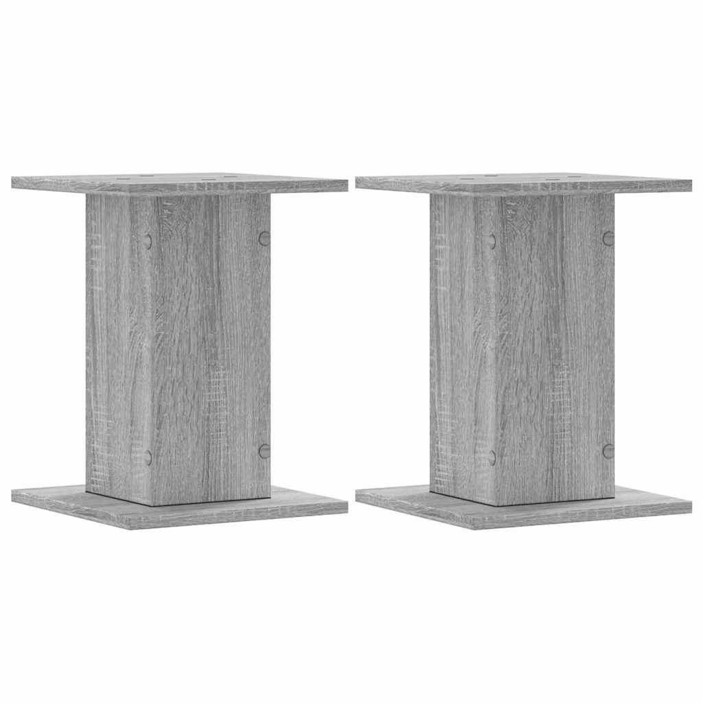 Speakerstandaards 2 st 30x30x40 cm bewerkt hout grijs sonoma is nu te koop bij PeponiXL, paradijselijk wonen!