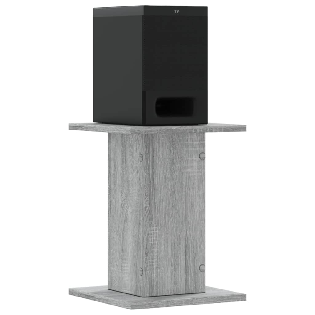 Speakerstandaards 2 st 30x30x40 cm bewerkt hout grijs sonoma is nu te koop bij PeponiXL, paradijselijk wonen!
