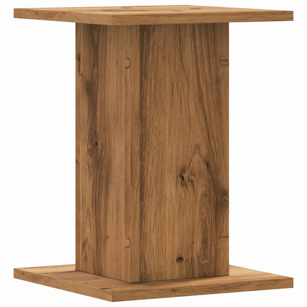 Speakerstandaards 2 st 30x30x40 cm hout artisanaal eikenkleurig is nu te koop bij PeponiXL, paradijselijk wonen!