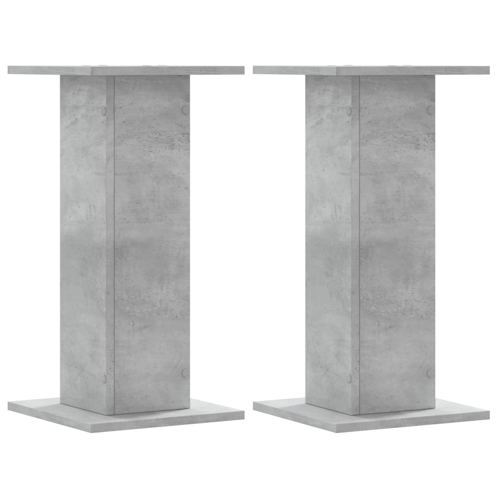 Speakerstandaards 2 st 30x30x60 cm bewerkt hout betongrijs is nu te koop bij PeponiXL, paradijselijk wonen!