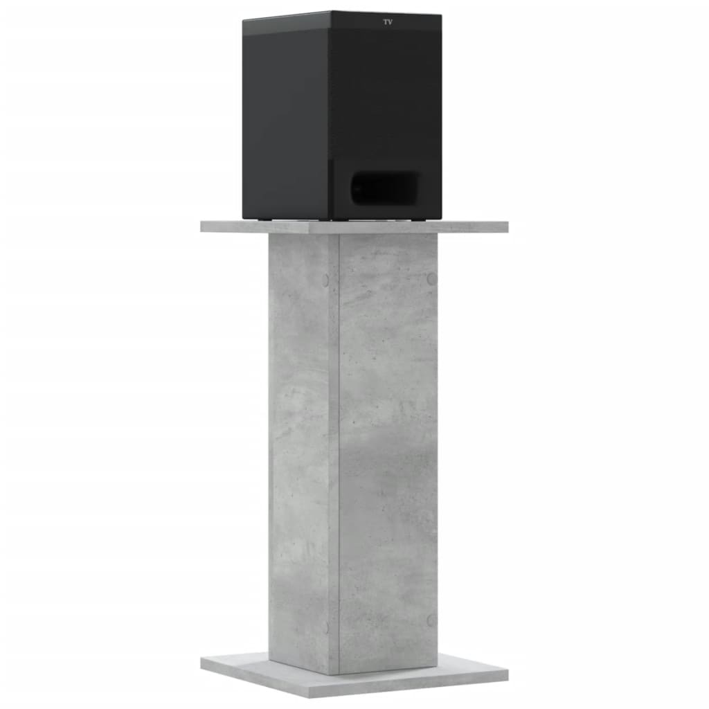 Speakerstandaards 2 st 30x30x60 cm bewerkt hout betongrijs is nu te koop bij PeponiXL, paradijselijk wonen!