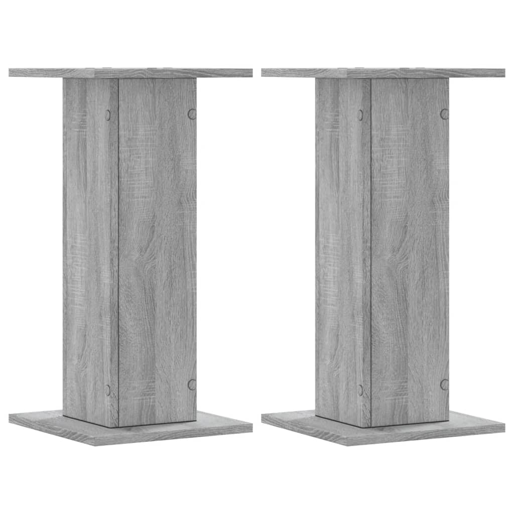 Speakerstandaards 2 st 30x30x60 cm bewerkt hout grijs sonoma is nu te koop bij PeponiXL, paradijselijk wonen!