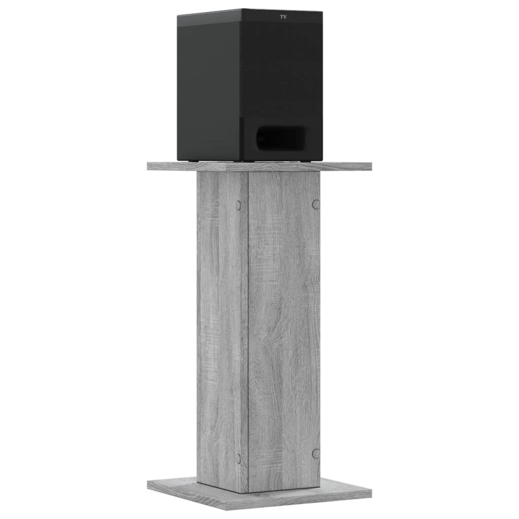 Speakerstandaards 2 st 30x30x60 cm bewerkt hout grijs sonoma is nu te koop bij PeponiXL, paradijselijk wonen!