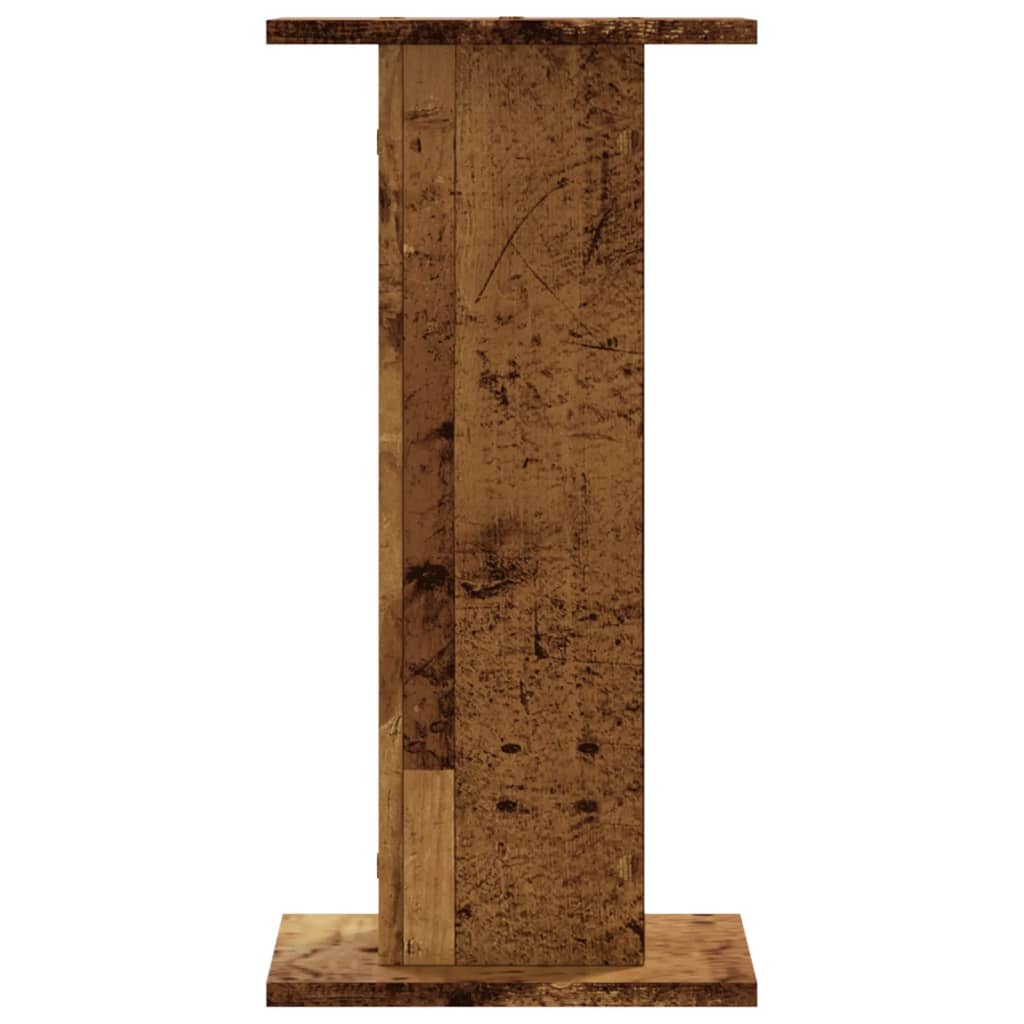 Speakerstandaards 2 st 30x30x60 cm bewerkt hout oud houtkleurig is nu te koop bij PeponiXL, paradijselijk wonen!