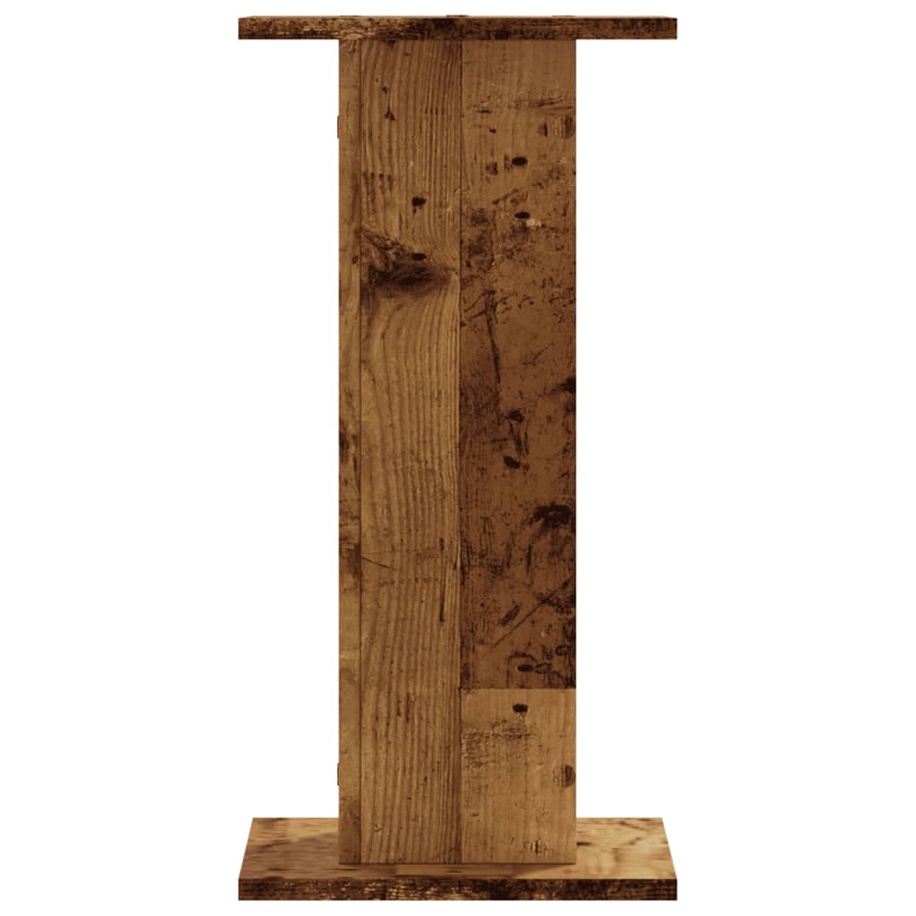 Speakerstandaards 2 st 30x30x60 cm bewerkt hout oud houtkleurig is nu te koop bij PeponiXL, paradijselijk wonen!