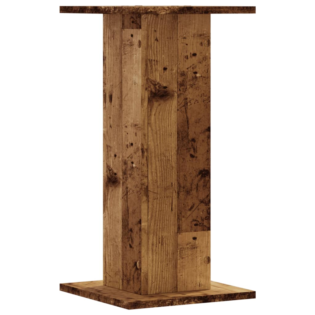 Speakerstandaards 2 st 30x30x60 cm bewerkt hout oud houtkleurig is nu te koop bij PeponiXL, paradijselijk wonen!