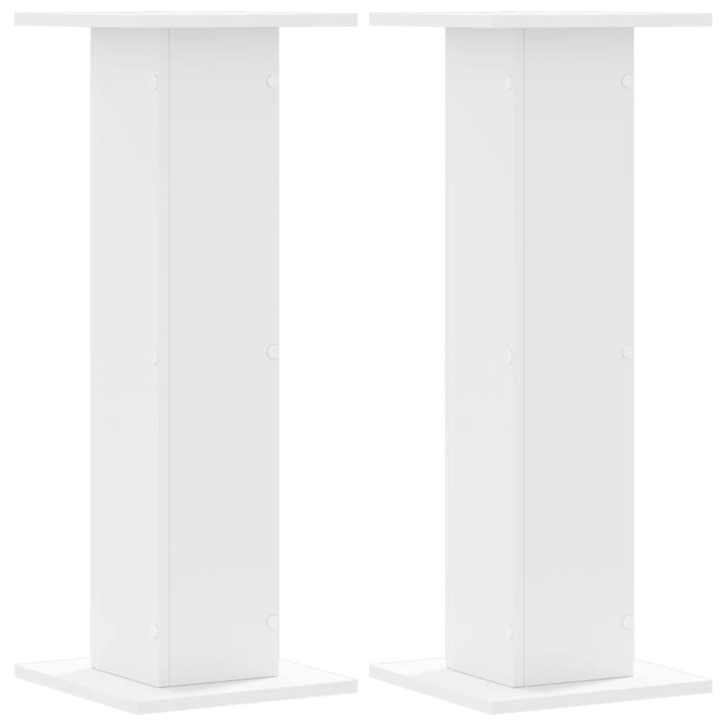 Speakerstandaards 2 st 30x30x80 cm bewerkt hout wit is nu te koop bij PeponiXL, paradijselijk wonen!