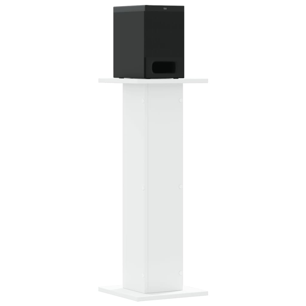 Speakerstandaards 2 st 30x30x80 cm bewerkt hout wit is nu te koop bij PeponiXL, paradijselijk wonen!