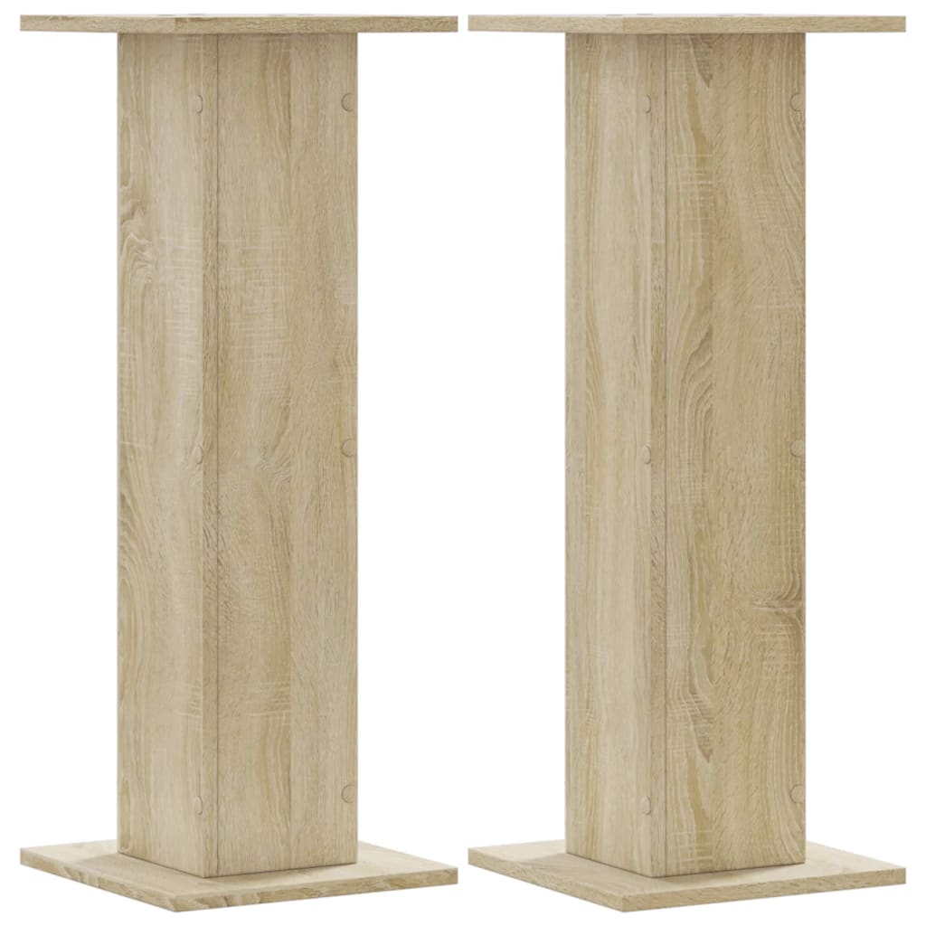 Speakerstandaards 2 st 30x30x80 cm bewerkt hout sonoma eiken is nu te koop bij PeponiXL, paradijselijk wonen!