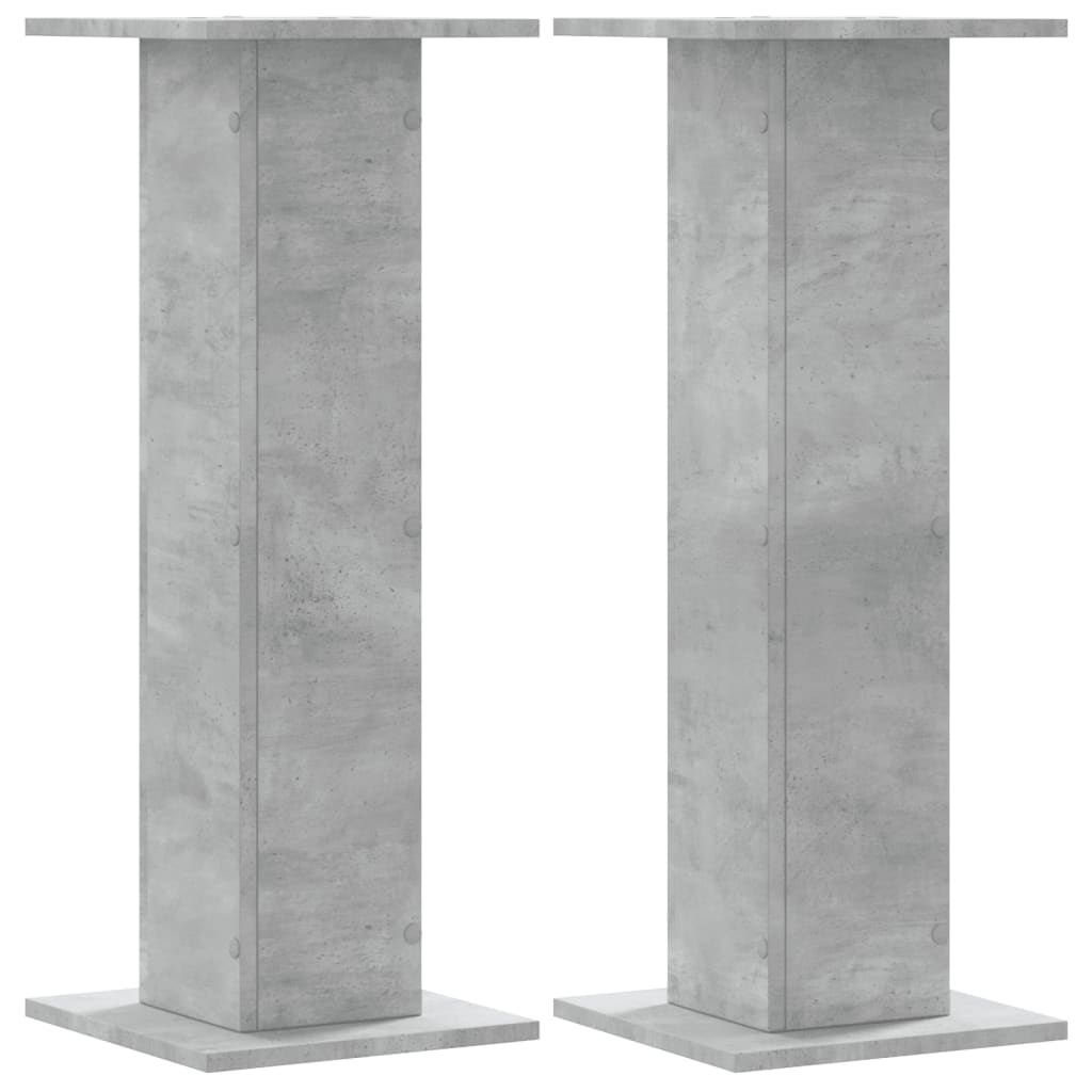 Speakerstandaards 2 st 30x30x80 cm bewerkt hout betongrijs is nu te koop bij PeponiXL, paradijselijk wonen!