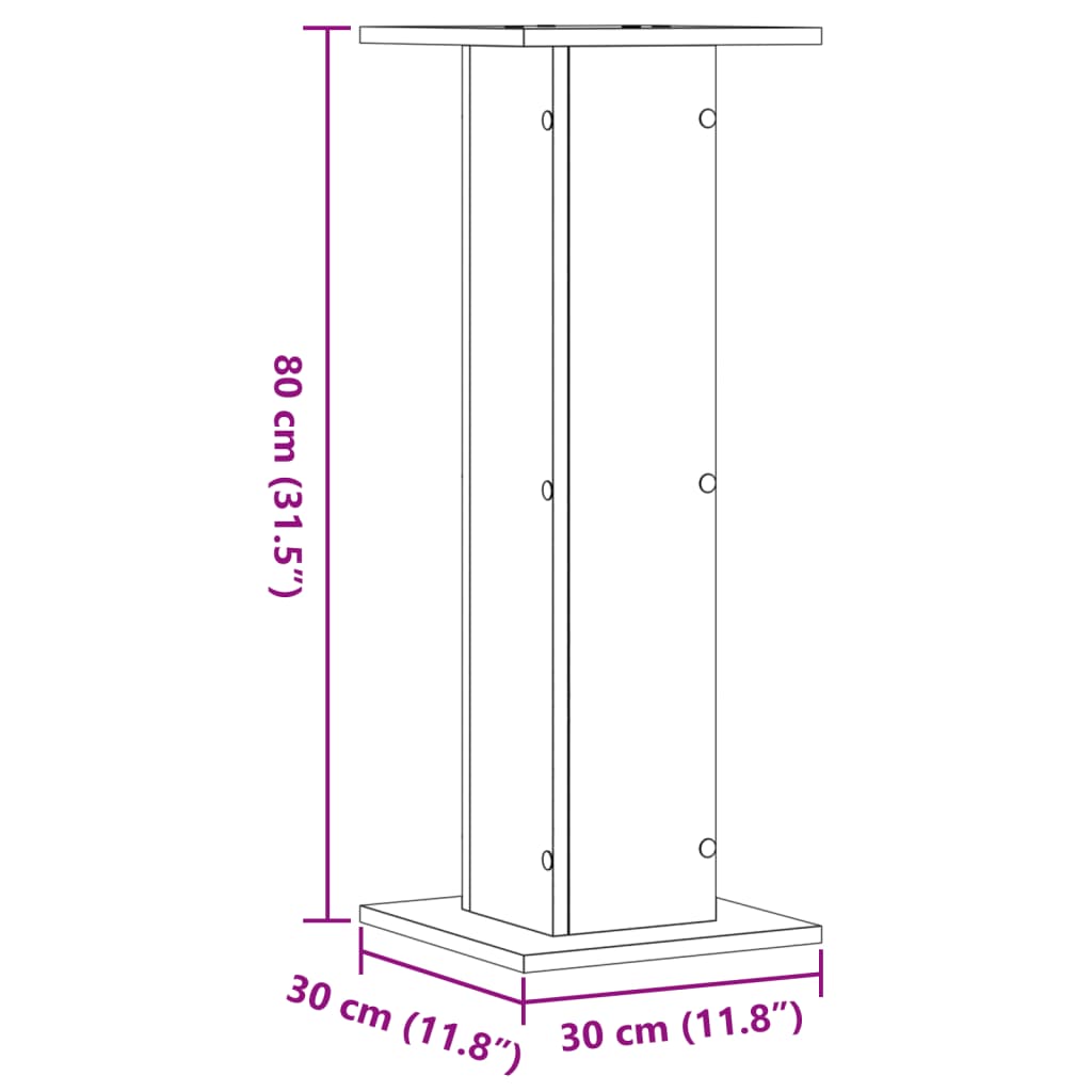 Speakerstandaards 2 st 30x30x80 cm bewerkt hout betongrijs is nu te koop bij PeponiXL, paradijselijk wonen!