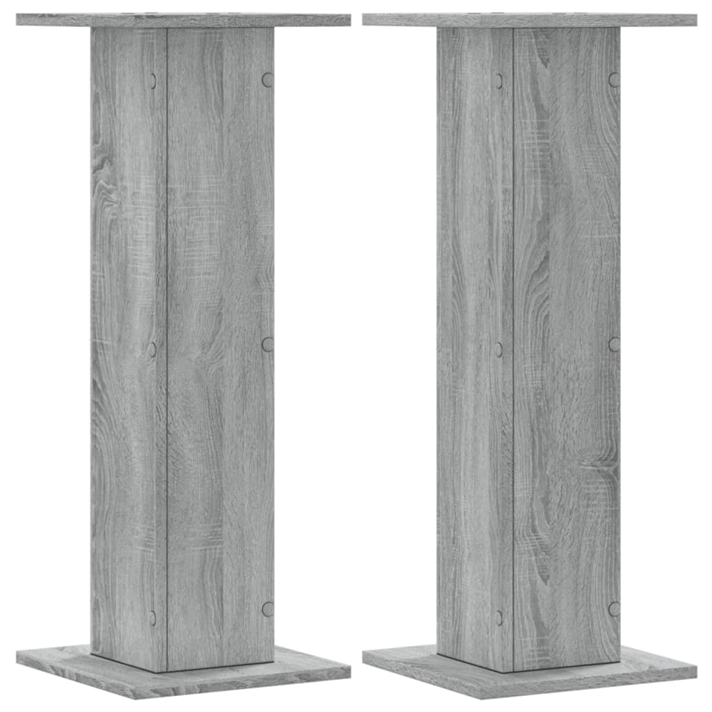Speakerstandaards 2 st 30x30x80 cm bewerkt hout grijs sonoma is nu te koop bij PeponiXL, paradijselijk wonen!