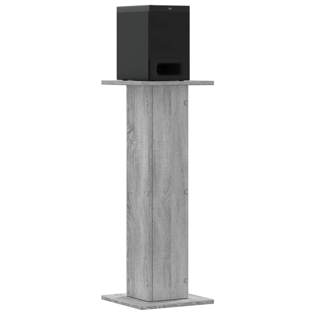Speakerstandaards 2 st 30x30x80 cm bewerkt hout grijs sonoma is nu te koop bij PeponiXL, paradijselijk wonen!