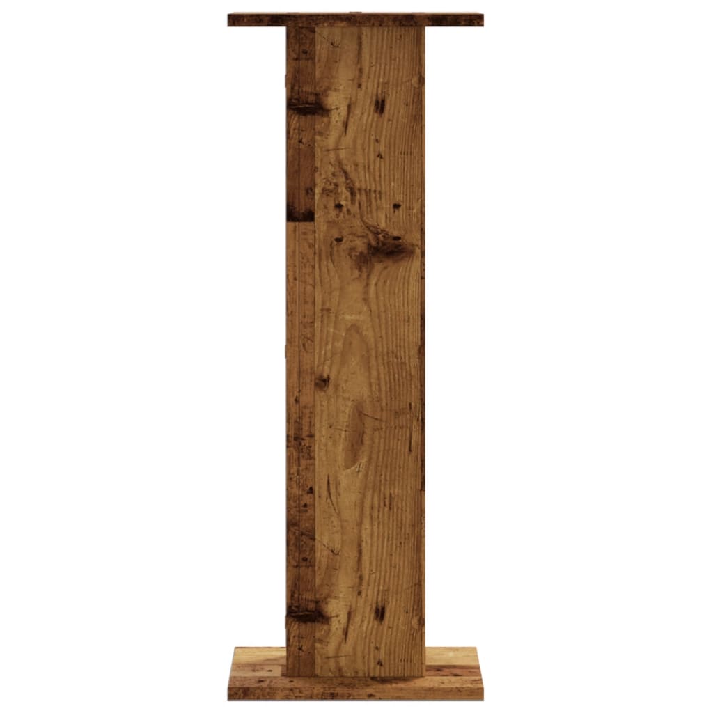 Speakerstandaards 2 st 30x30x80 cm bewerkt hout oud houtkleurig is nu te koop bij PeponiXL, paradijselijk wonen!